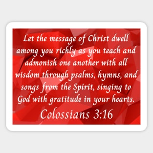 Bible Verse Colossians 3:16 Sticker